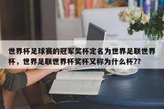 世界杯足球赛的冠军奖杯定名为世界足联世界杯，世界足联世界杯奖杯又称为什么杯?？
