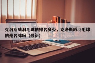 克洛斯威羽毛球拍排名多少，克洛斯威羽毛球拍是名牌吗（最新）