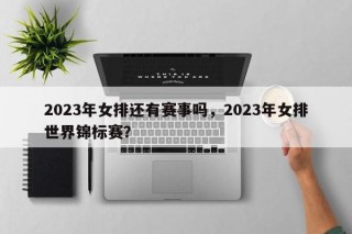 2023年女排还有赛事吗，2023年女排世界锦标赛？