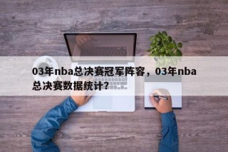 03年nba总决赛冠军阵容，03年nba总决赛数据统计？