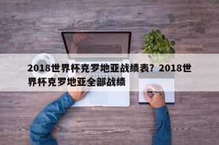 2018世界杯克罗地亚战绩表？2018世界杯克罗地亚全部战绩