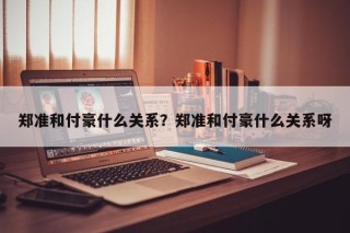 郑准和付豪什么关系？郑准和付豪什么关系呀